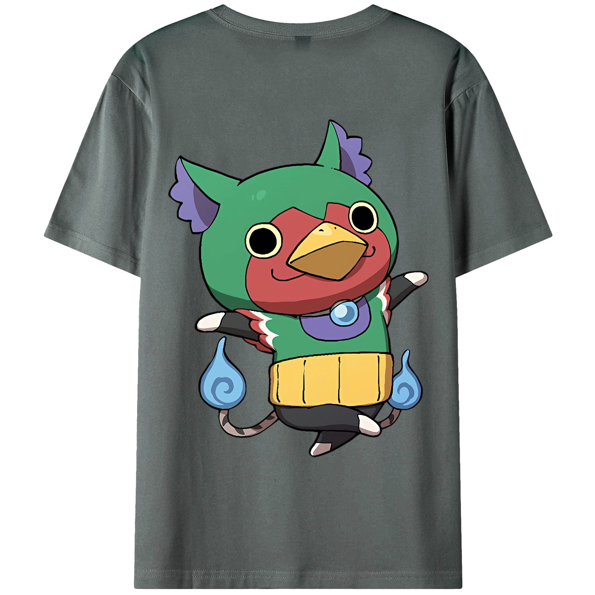 （画像用） 妖怪ウォッチ Yo-kai Watch 綿100％ メンズ半袖Tシャツ（バックプリント） 通気性
